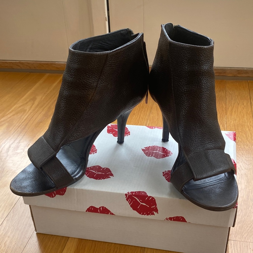 Givenchy Brown Open-Toe High-Heel Ankle Sandals